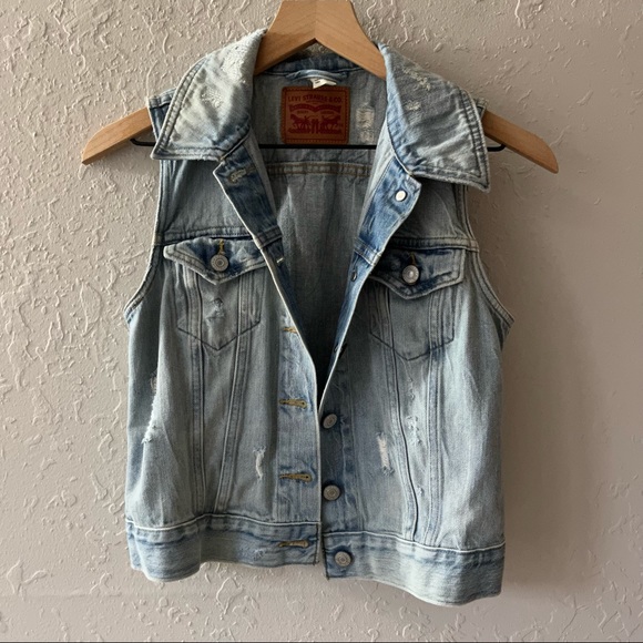 Levi’s Evil Eye Jacket Denim Vest Blue S - Picture 3 of 12